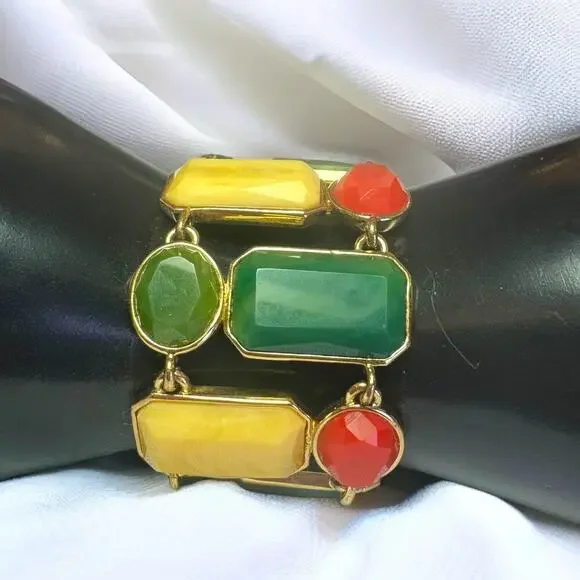 Vintage kate spade Green Red & Gold Dazzle Bracelet - Picture 2 of 7